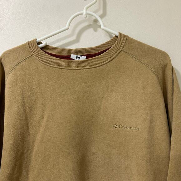 Columbia Vintage Mens Sz Large Tan Fleece Crewneck Sweatshirt Gorpcore Y2K - Picture 2 of 7